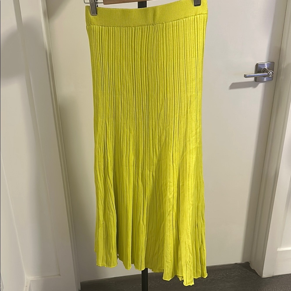 Pleated Yellow Maxi Skirt